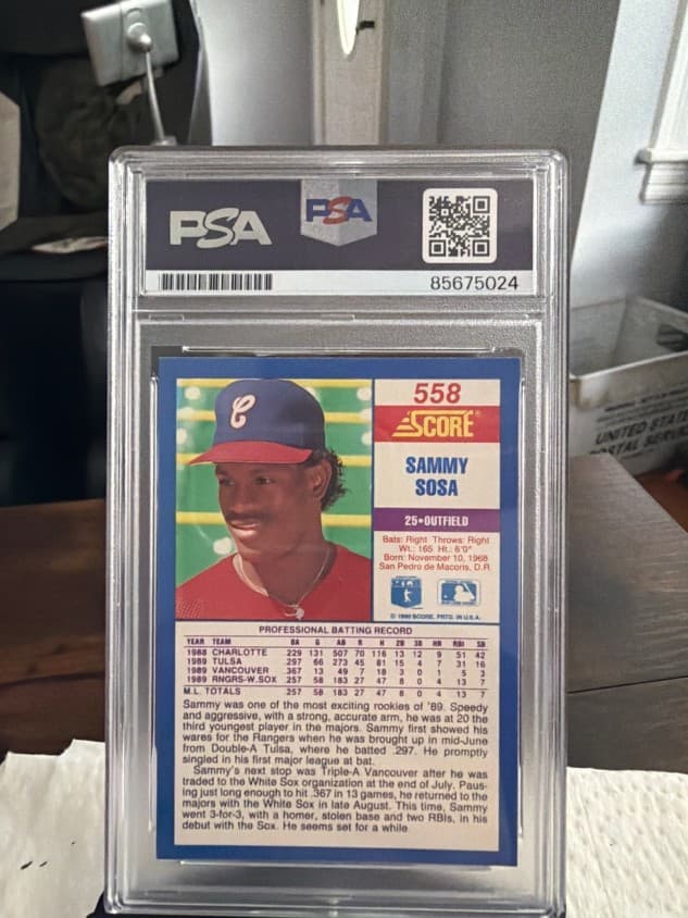 Sammy Sosa grading label