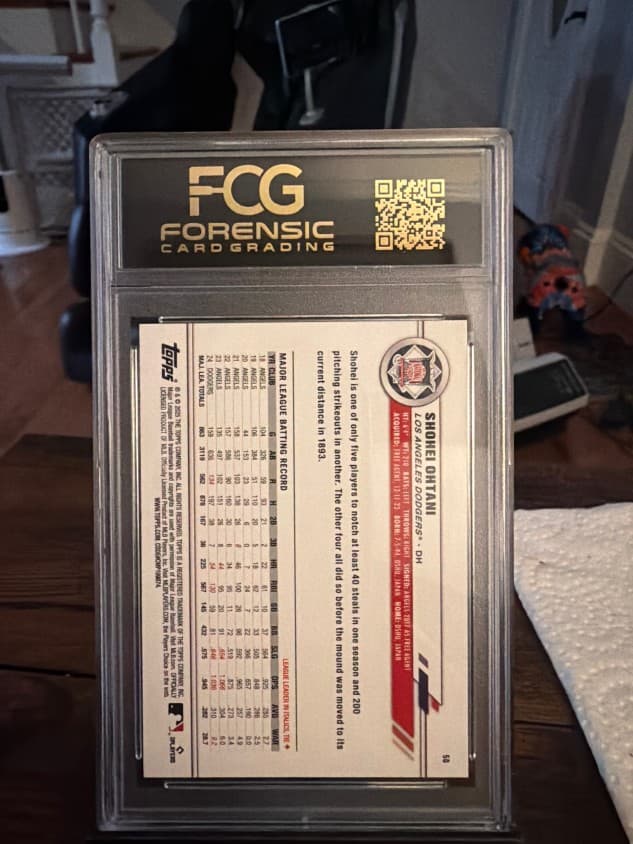 Shohei Ohtani grading label