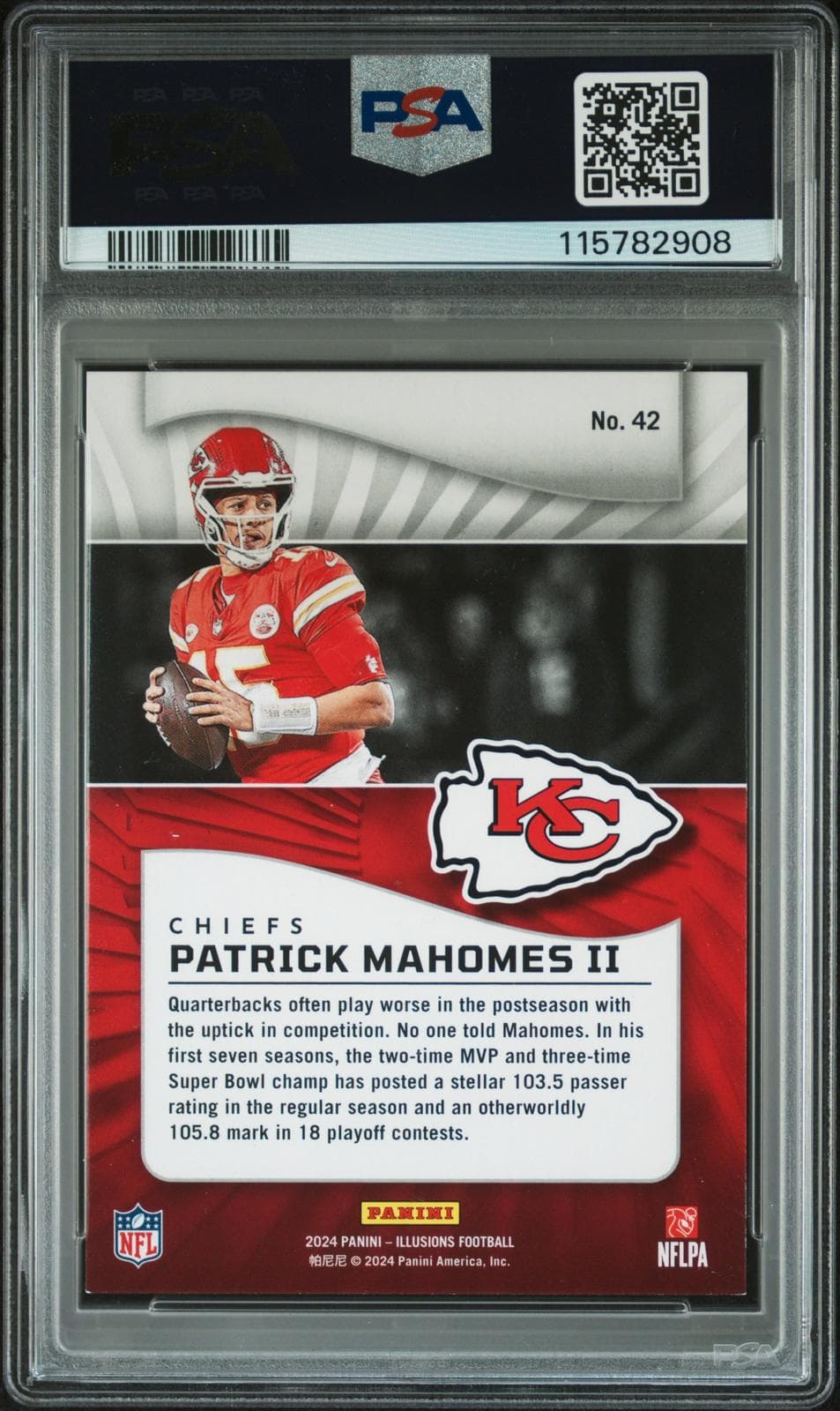 Patrick Mahomes II grading label