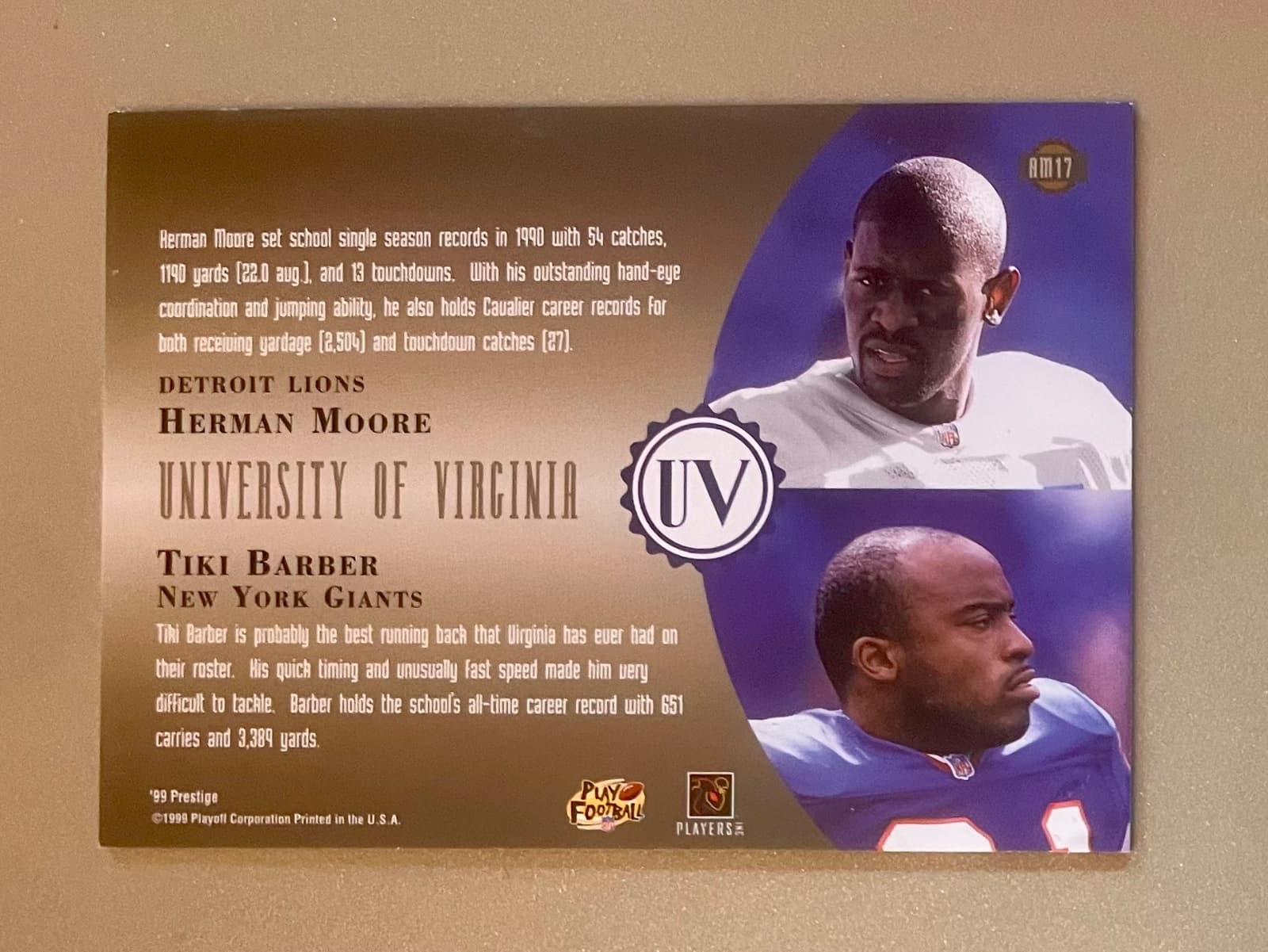 Herman Moore / Tiki Barber back
