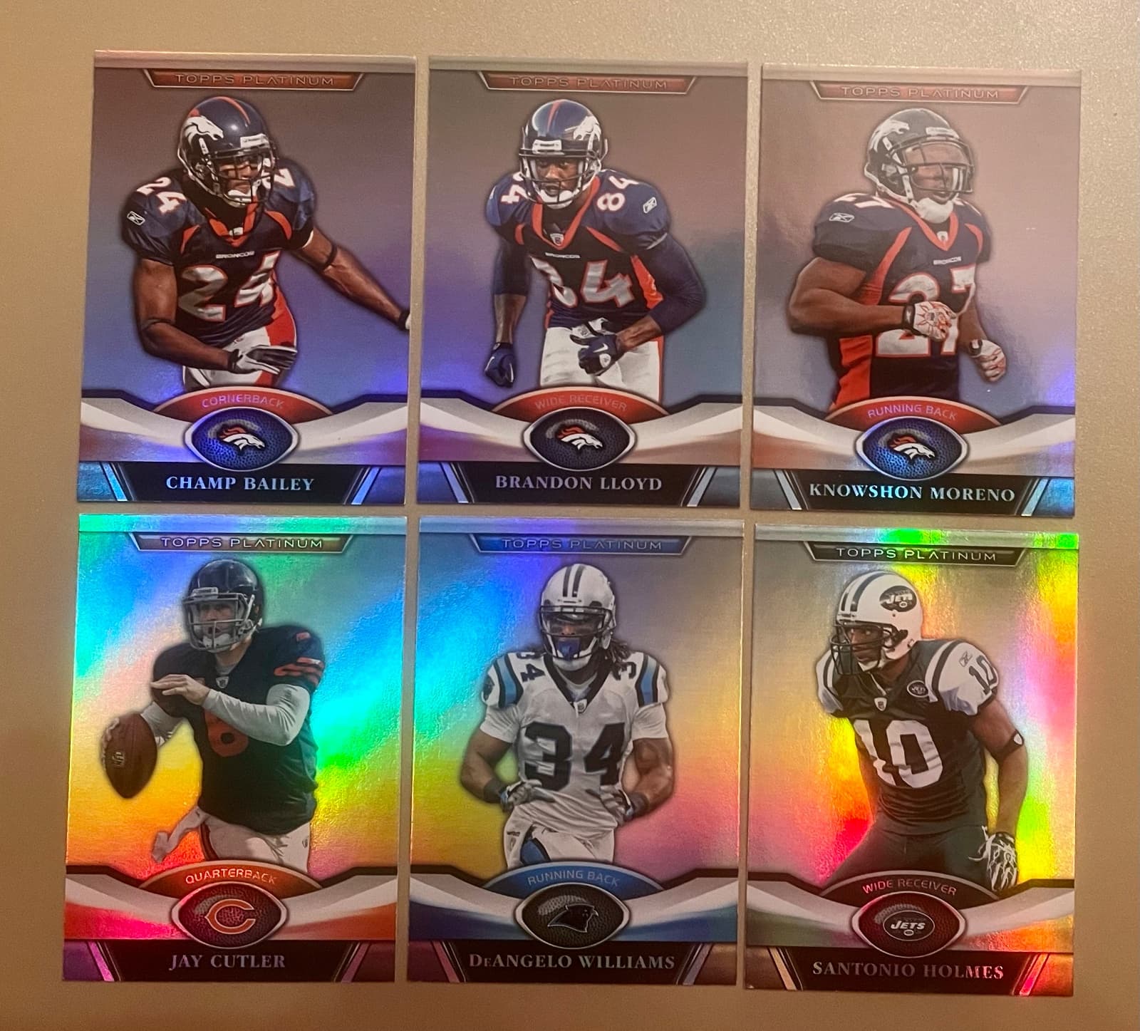 2011 Topps Platinum Football Card Lot Champ Bailey Lloyd Moreno Cutler + More