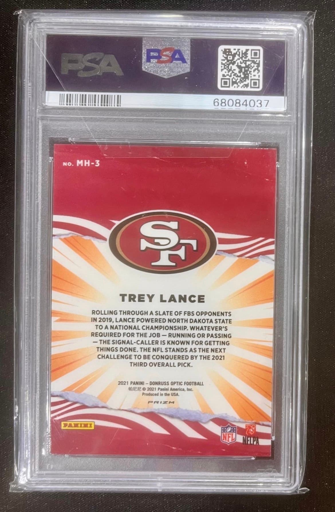 Trey Lance grading label